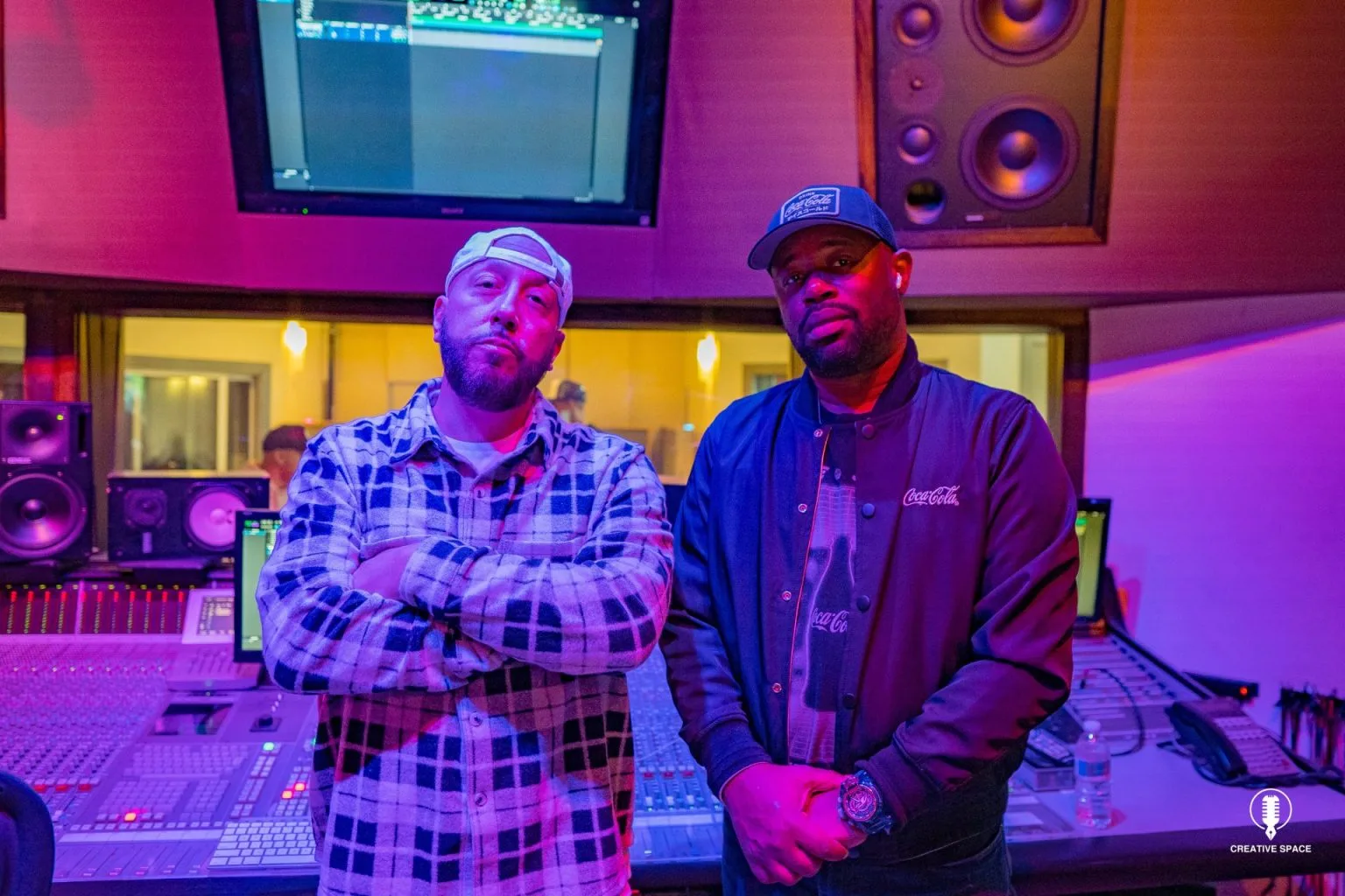 Courtney Carroll and Jason J Hatch Hadshian together in a recording studio