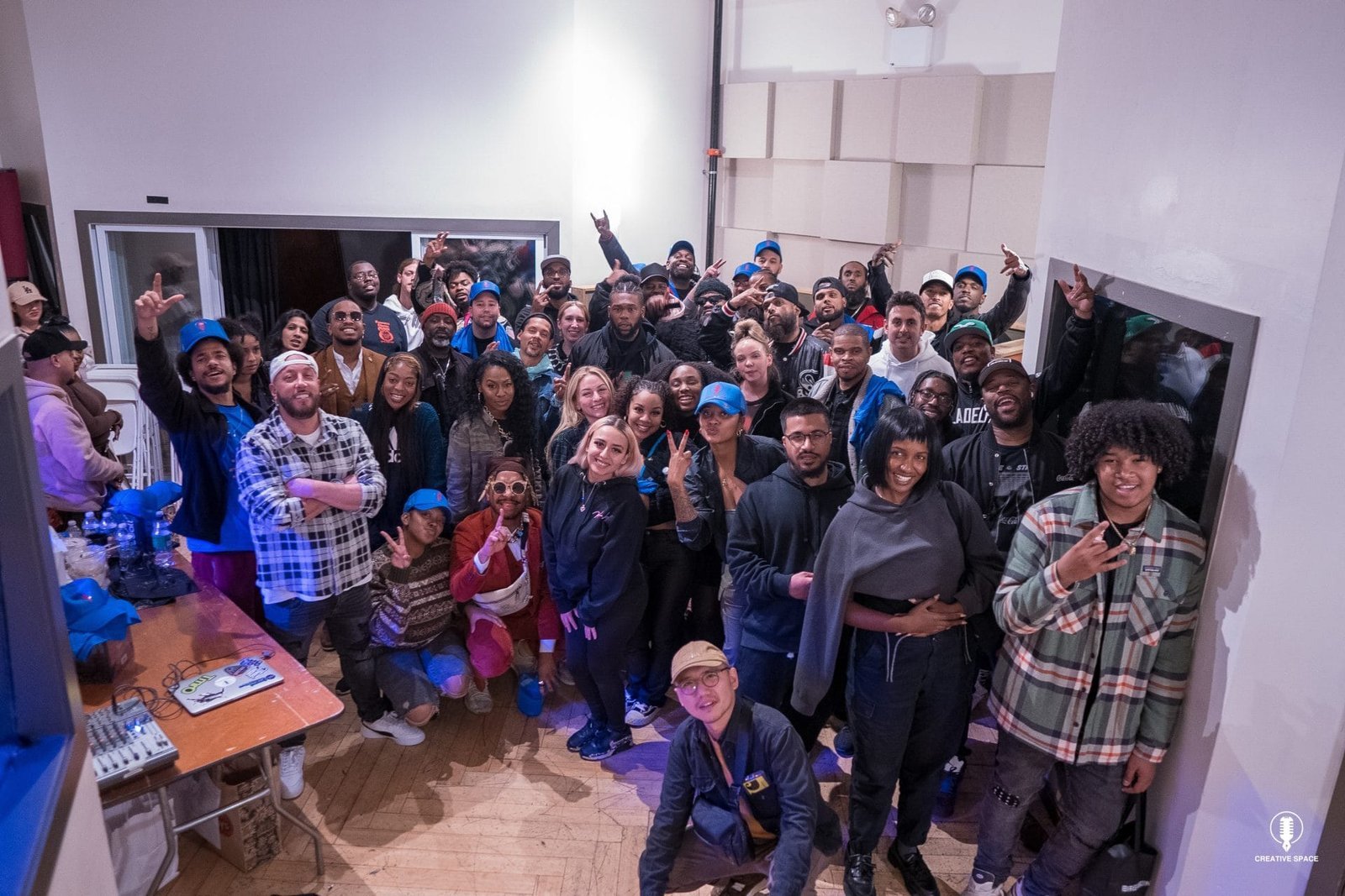 Creative Space community gathered together in a studio environment
