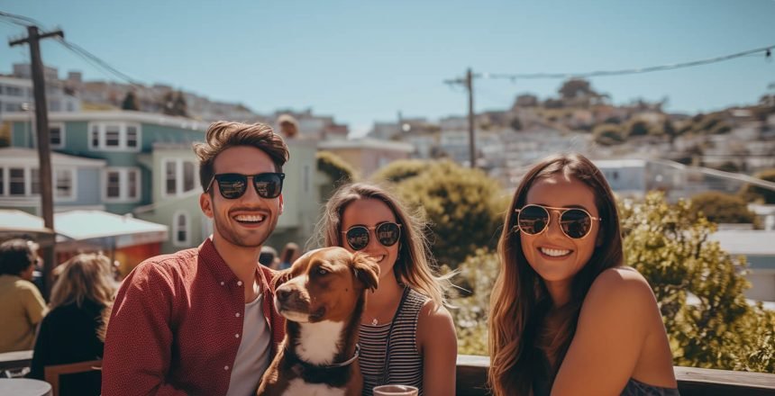 Sunny-Day-Smiles-with-Friends-and-Dog
